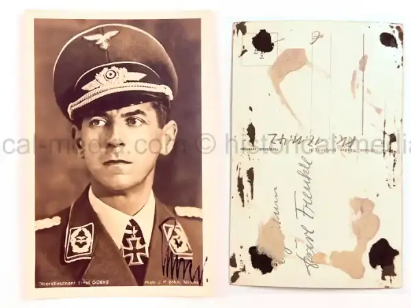 WARTIME KNIGHTS CROSS PORTRAIT PHOTO & SIGNATURE - ERNST GÜRKE - AFRIKAKORPS