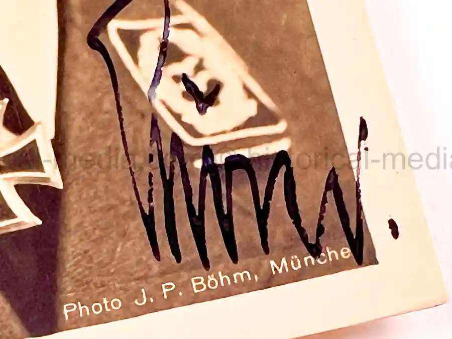 WARTIME KNIGHTS CROSS PORTRAIT PHOTO & SIGNATURE - ERNST GÜRKE - AFRIKAKORPS