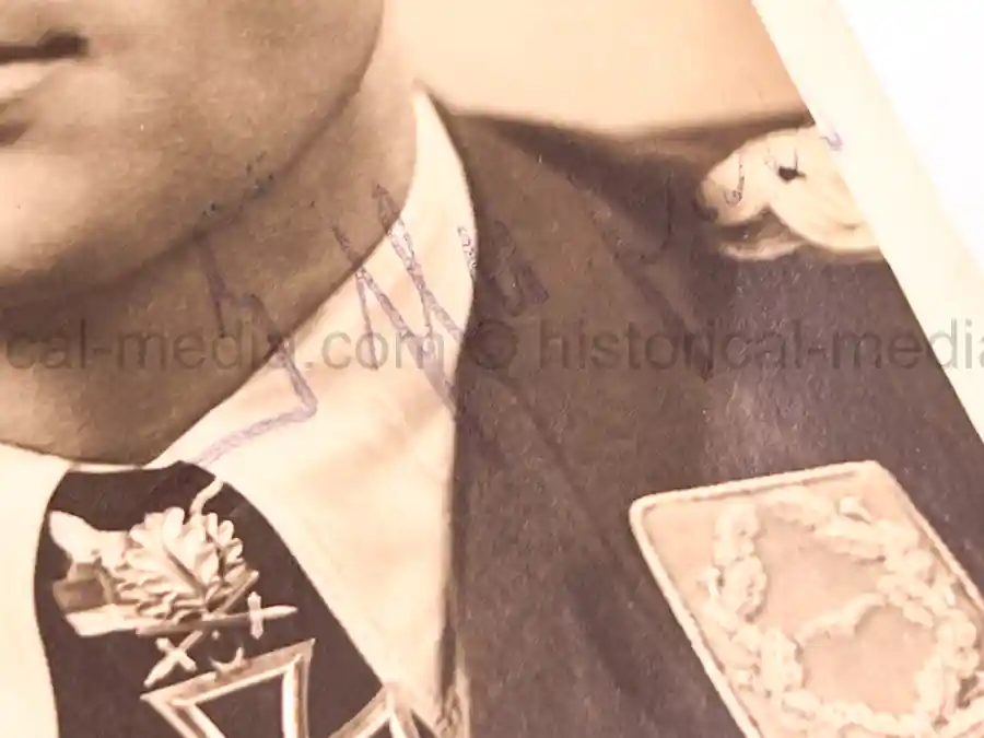 WARTIME KNIGHTS CROSS WINNER PORTRAIT PHOTO & SIGNATURE - HERBERT IHLEFELD