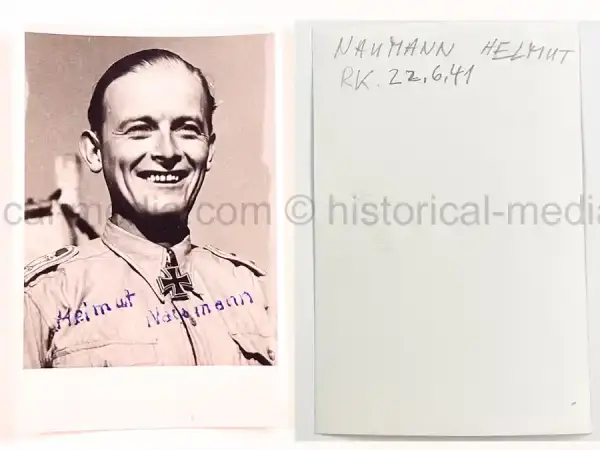 WARTIME PORTRAIT PHOTO & SIGNATURE - HELMUT NAUMANN