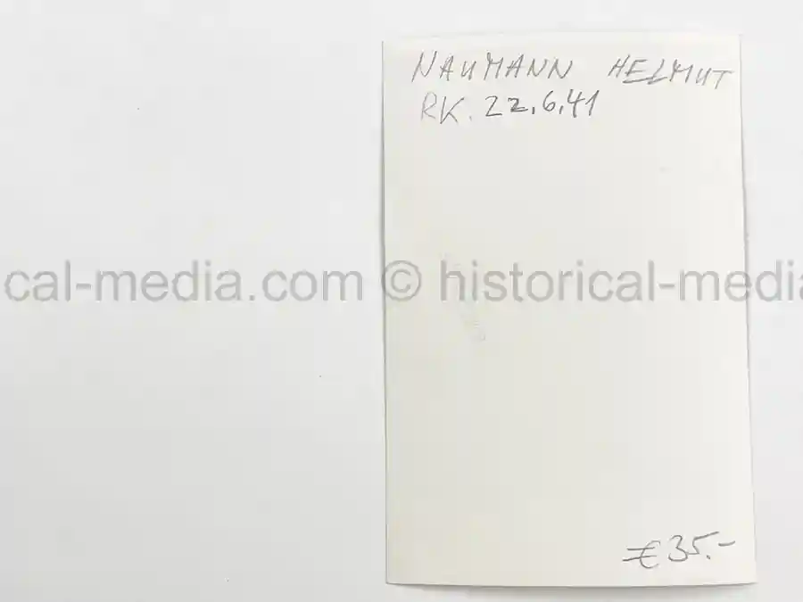 WARTIME PORTRAIT PHOTO & SIGNATURE - HELMUT NAUMANN