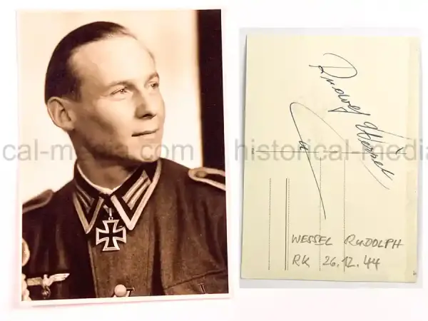 WARTIME PORTRAIT PHOTO & SIGNATURE - RUDOLPH WESSEL
