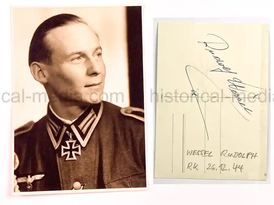 WARTIME PORTRAIT PHOTO & SIGNATURE - RUDOLPH WESSEL WARTIME PORTRAIT PHOTO & SIGNATURE - RUDOLPH WESSEL