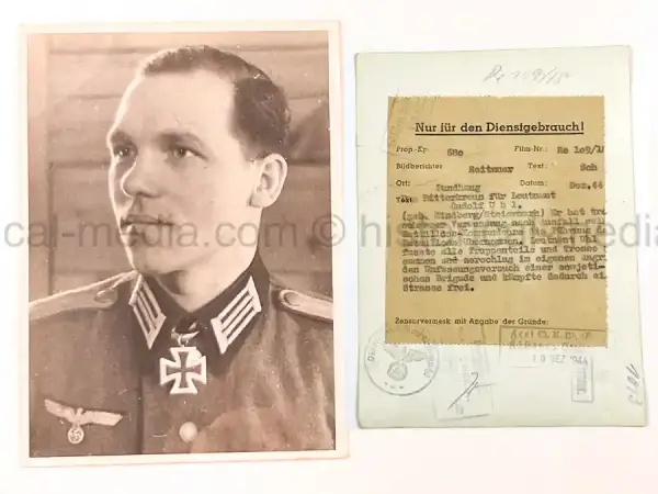 KNIGHTS CROSS WINNER PRESS PHOTO - OTTO BINNIG - 263. ID (Copy)