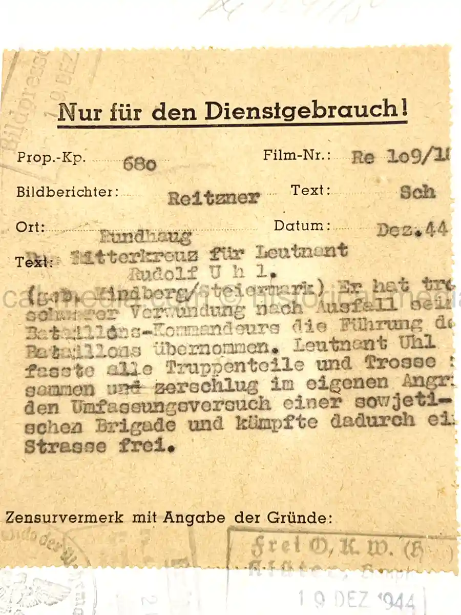 KNIGHTS CROSS WINNER PRESS PHOTO - OTTO BINNIG - 263. ID (Copy) KNIGHTS CROSS WINNER PRESS PHOTO - OTTO BINNIG - 263. ID (Copy)