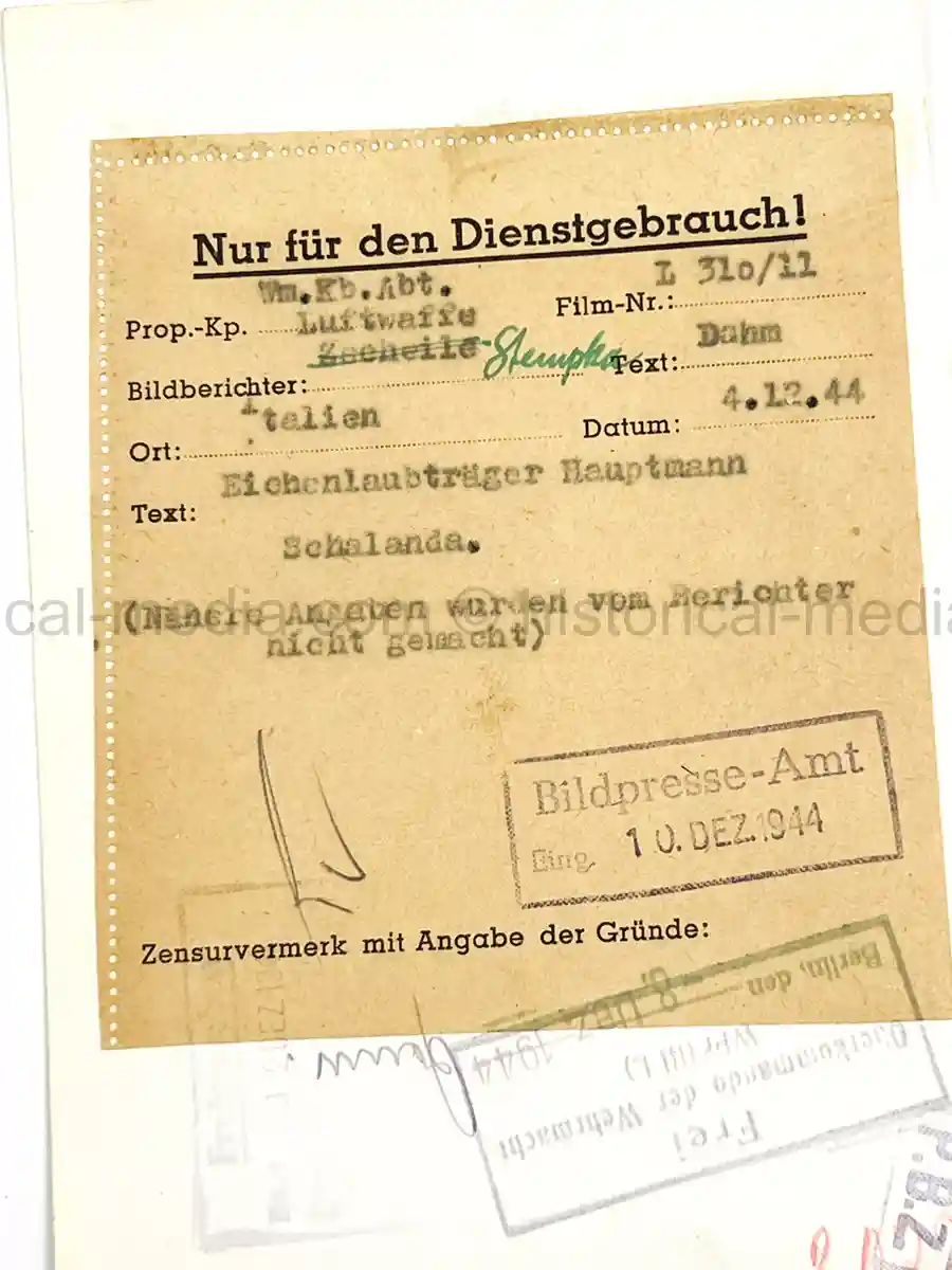 KNIGHTS CROSS WINNER PRESS PHOTO - RUDOLF UHL - 6. GEBIRGS DIV. (Copy)