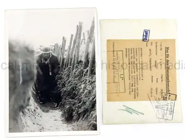 GERMAN PRESS PHOTO - WINTER CAMO TRENCH POSITION - RUSSIA (Copy)
