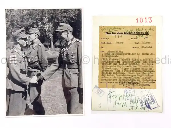 GERMAN KNIGHTS CROSS WINNER PRESS PHOTO - ALFRED WITTMANN - GREN. RGT. 546 (Copy)