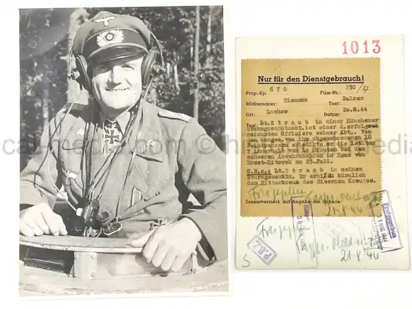 GERMAN KNIGHTS CROSS WINNER PRESS PHOTO -