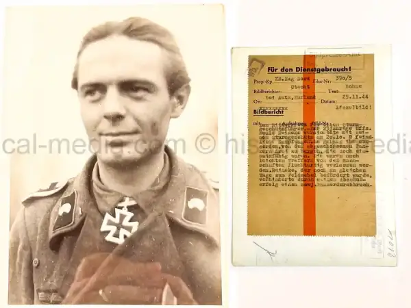 GERMAN KNIGHTS CROSS WINNER PRESS PHOTO -