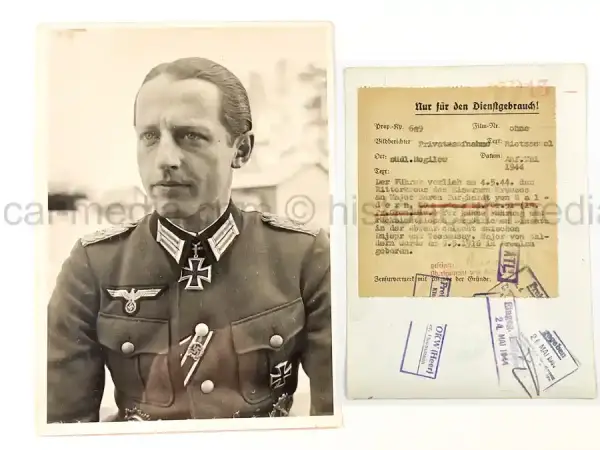 GERMAN KNIGHTS CROSS WINNER PRESS PHOTO -  RUDOLF SULZER - 81. ID (Copy)