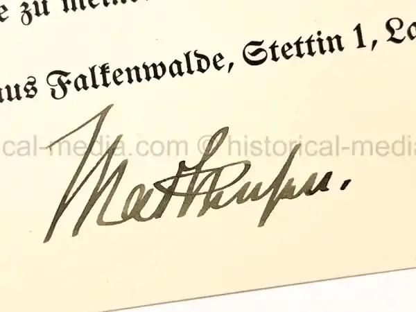 ORIGINAL WARTIME SIGNATURE – FIELD MARSHAL AUGUST VON MACKENSEN ORIGINAL WARTIME SIGNATURE - FIELD MARSHAL AUGUST VON MACKENSEN