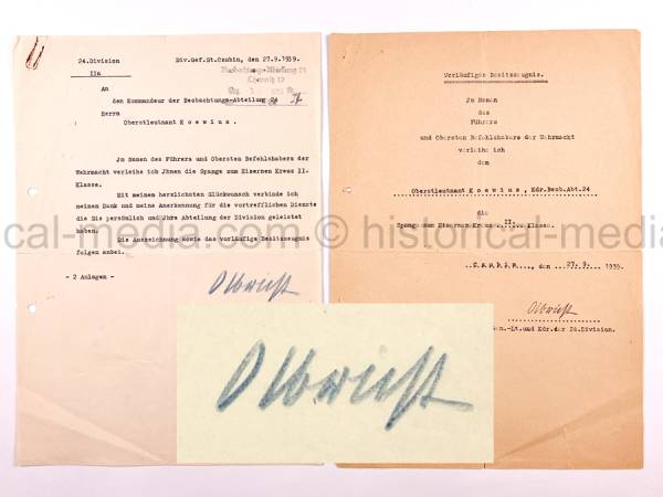 RARE ORIGINAL WARTIME SIGNATURE & DOCUMENTS – FRIEDRICH OLBRICHT – JULY 20 PLOT CONSPIRATOR RARE ORIGINAL WARTIME SIGNATURE & DOCUMENTS - FRIEDRICH OLBRICHT - JULY 20 PLOT CONSPIRATOR