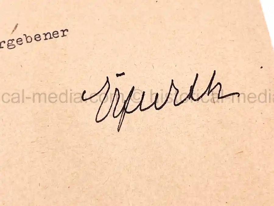 ORIGINAL 1940 SIGNATURE - GENERAL FRIEDRICH VON RABENAU - JULY 20 PLOT (Copy)