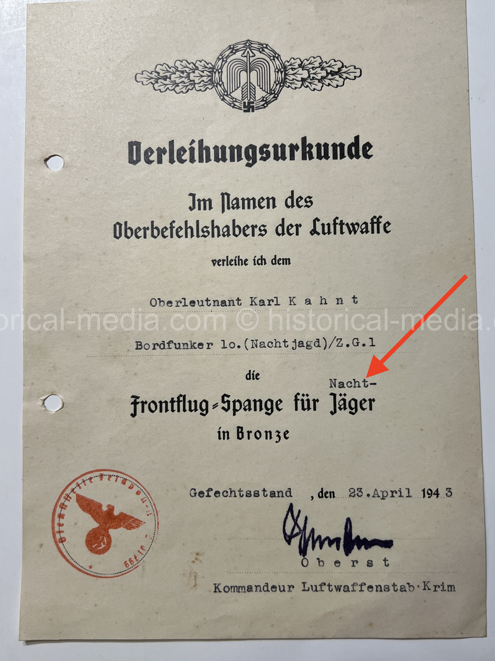 LUFTWAFFE + KRIEGSMARINE NACHTJÄGER DOCUMENT GROUPING - 10. (NACHTJAGD)/ZERSTÖRERGESCHWADER 1. - AFRIKA SERVICE! NICE!