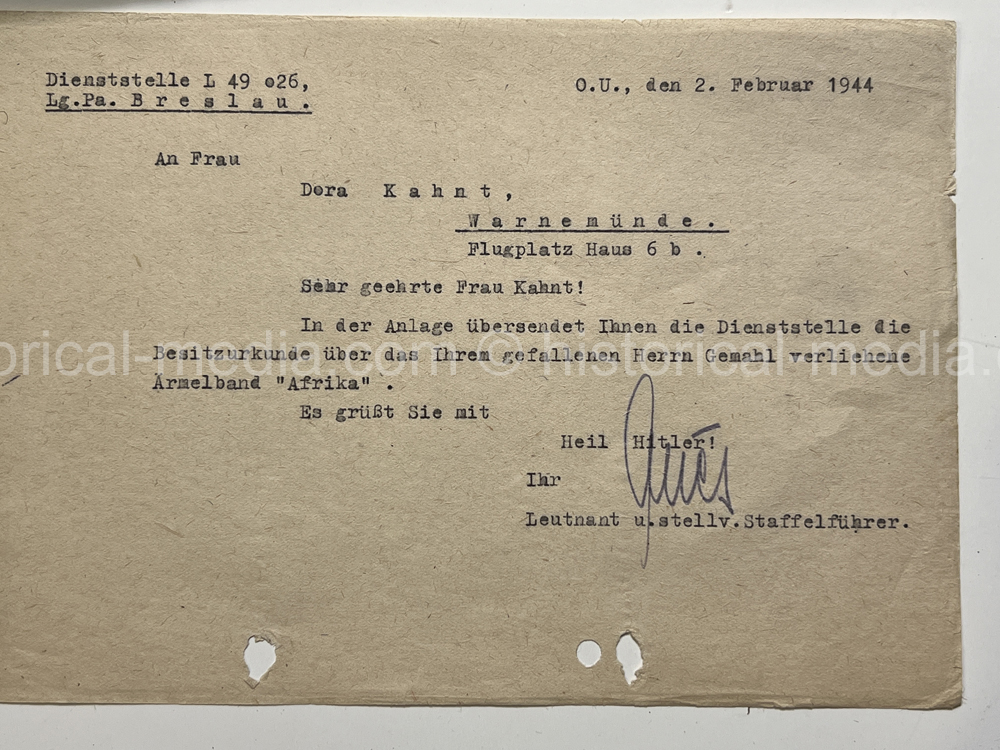 LUFTWAFFE + KRIEGSMARINE NACHTJÄGER DOCUMENT GROUPING - 10. (NACHTJAGD)/ZERSTÖRERGESCHWADER 1. - AFRIKA SERVICE! NICE!