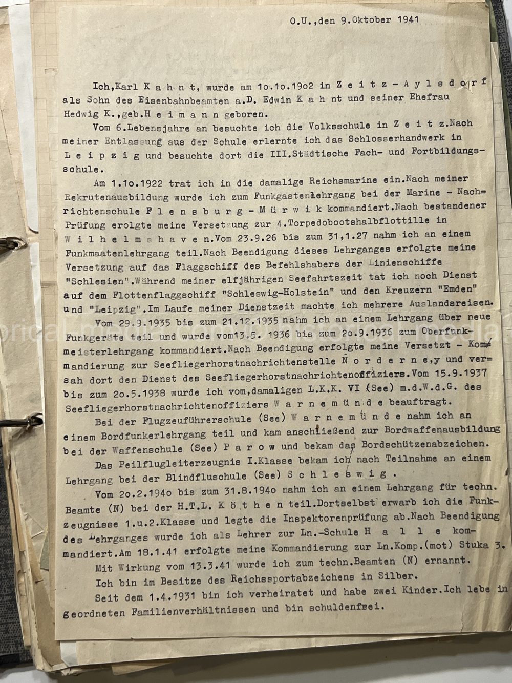 LUFTWAFFE + KRIEGSMARINE NACHTJÄGER DOCUMENT GROUPING - 10. (NACHTJAGD)/ZERSTÖRERGESCHWADER 1. - AFRIKA SERVICE! NICE!