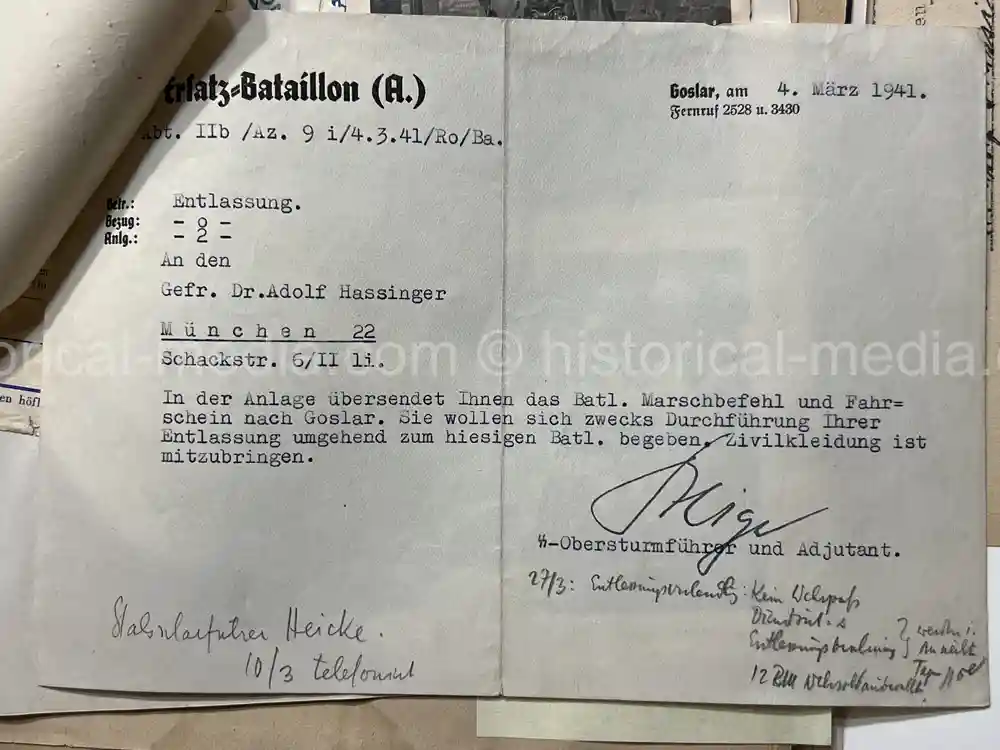 WAFFEN-SS DOCUMENT GROUPING - SS DIVISION TOTENKOPF & NORD + REICHSAMTSLEITER