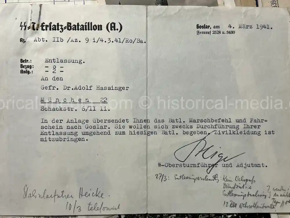 WAFFEN-SS DOCUMENT GROUPING - SS DIVISION TOTENKOPF & NORD + REICHSAMTSLEITER