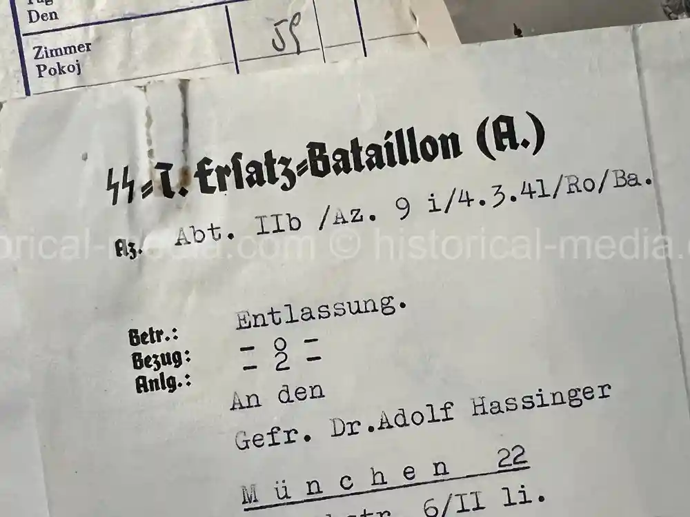 WAFFEN-SS DOCUMENT GROUPING - SS DIVISION TOTENKOPF & NORD + REICHSAMTSLEITER