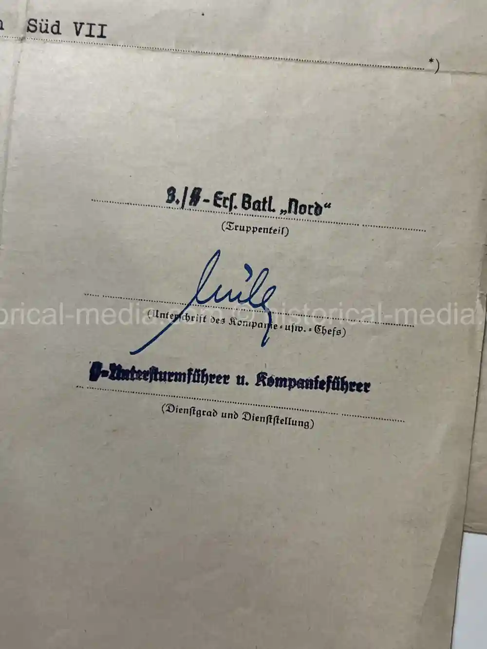 WAFFEN-SS DOCUMENT GROUPING - SS DIVISION TOTENKOPF & NORD + REICHSAMTSLEITER