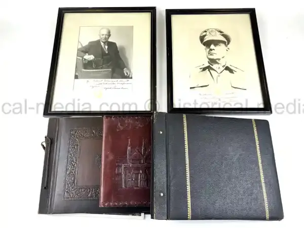 WWII PHOTO ALBUM GROUPING WITH SIGNED MACARTHUR & EISENHOWER FRAMED PHOTOS – 88th BLUE DEVILS WWII PHOTO ALBUM GROUPING WITH SIGNED MACARTHUR & EISENHOWER FRAMED PHOTOS - 88th BLUE DEVILS