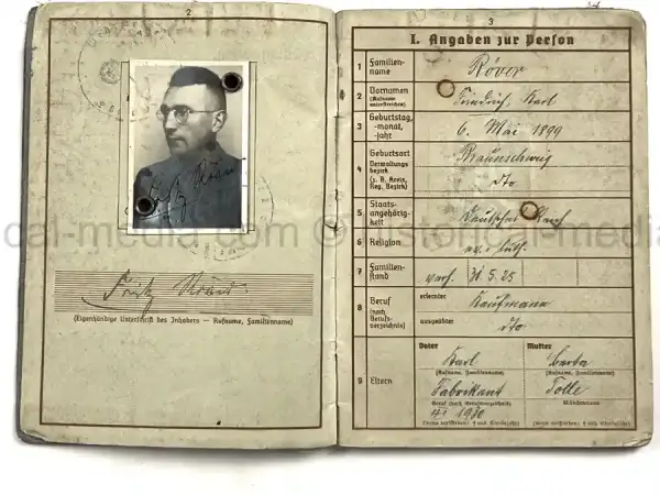 WEHRPASS – FRIEDRICH KARL KOVER – ARTILLERIE-REGT. 67 – 23. INF. DIVISION - POLENFELDZUG – BZURA & WARSAW