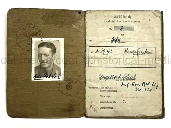 SOLDBUCH – ENGELBERT SICK  – (SF.) PANZER-ARTILLERIE-REGIMENT 27 – 17. PANZER-DIVISION – EASTERN FRONT – WESPE / HUMMEL 