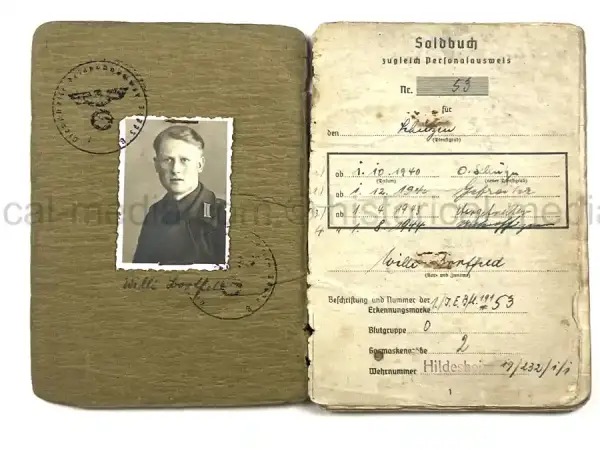 STURMGESCHÜTZ SOLDBUCH – WILLI BORTFELD – EASTERN FRONT / LATE WAR SERVICE  –  FALLSCHIRMJÄGER KNIFE - SCHWERES GRANATWERFER-BATAILLON 18